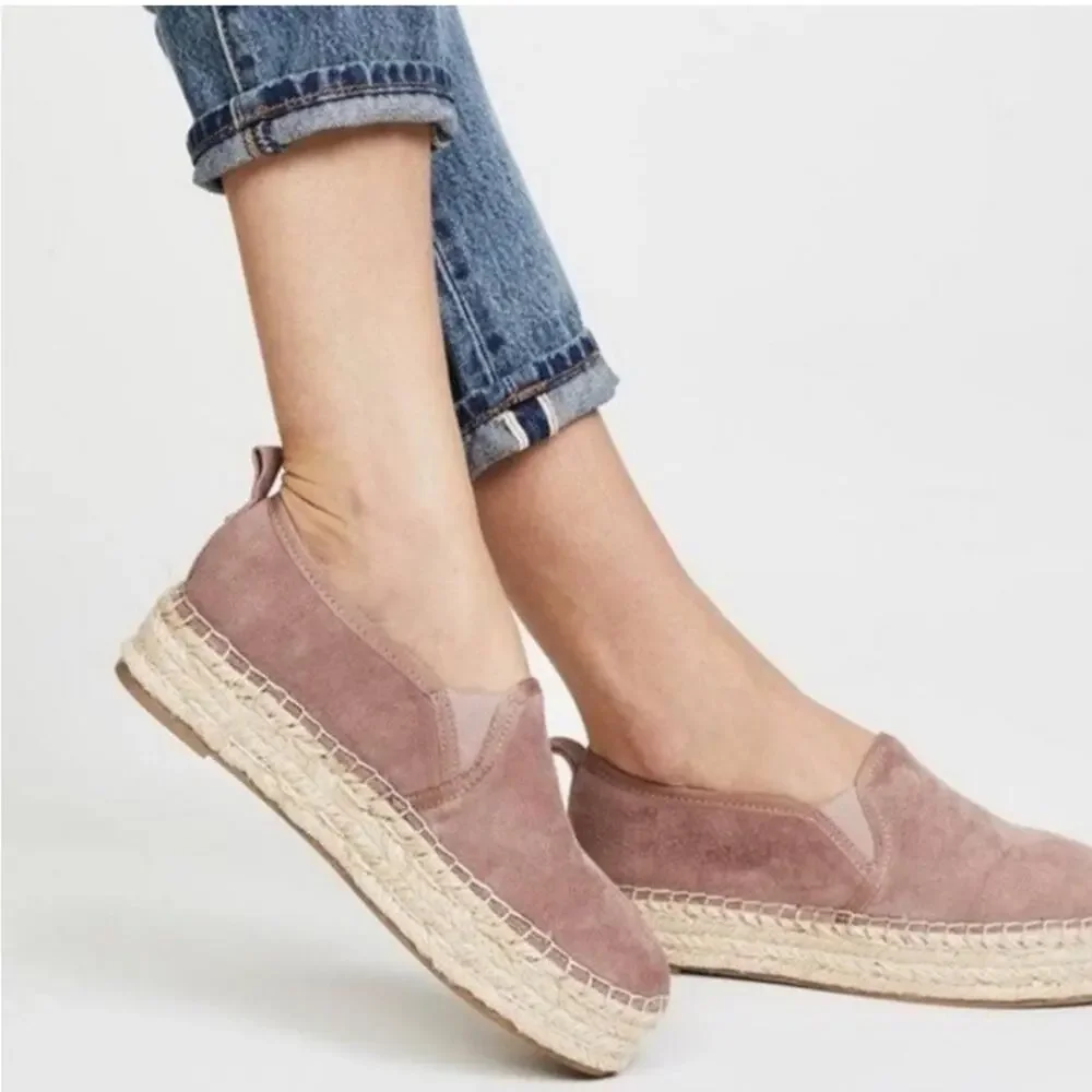 Sam Edelman Cardin suede platform espadrilles pink Sz 10
